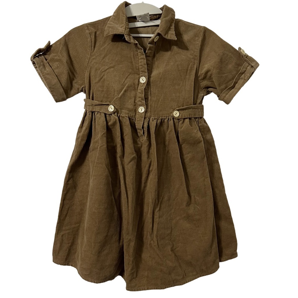 Maria Elena Girls Corduroy Tan Dress Size 7/8‎